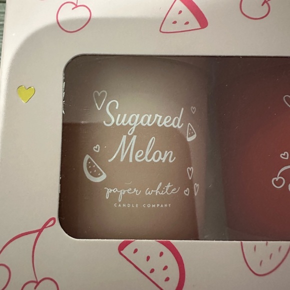 3 pack candle set Sugared Melon, Sweet Cherry, Strawberry Cream Scent - Picture 3 of 6
